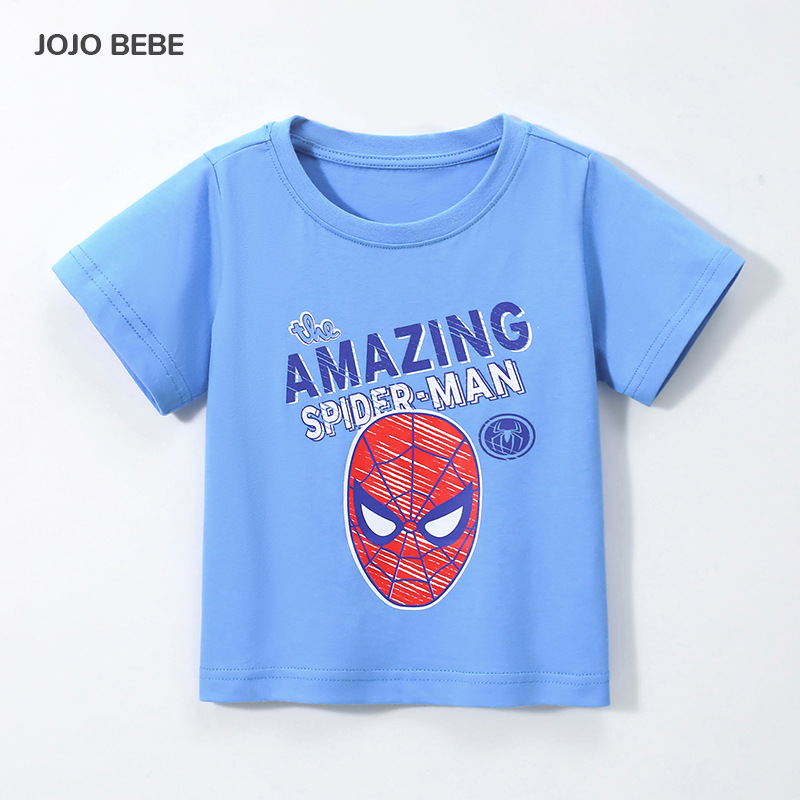 JOJO BEBE marca europea y americana ropa para niños verano nuevos niños camiseta algodón de dibujos animados cuello redondo manga corta camiseta para niños