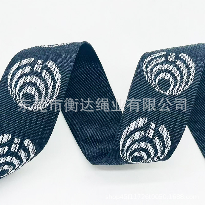 Personalizado poliéster mate jacquard cinturón cinturón libro mochila bolsa raíz de zapatos teléfono móvil colgante llavero cinturón de ropa