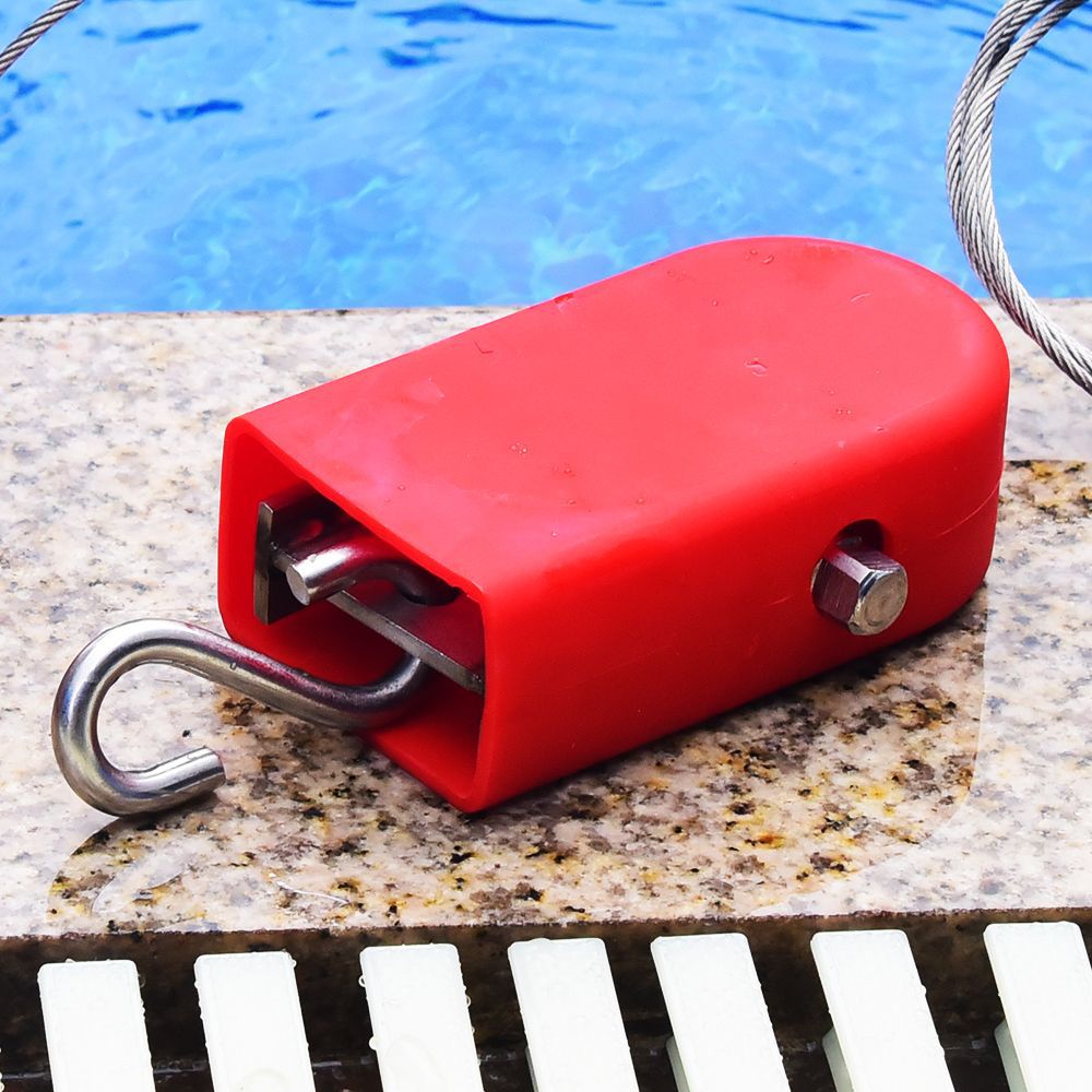 Piscina swimlane línea más apretado Acero inoxidable flotación piezas incrustadas tornillo fijación gancho accesorios de línea de natación