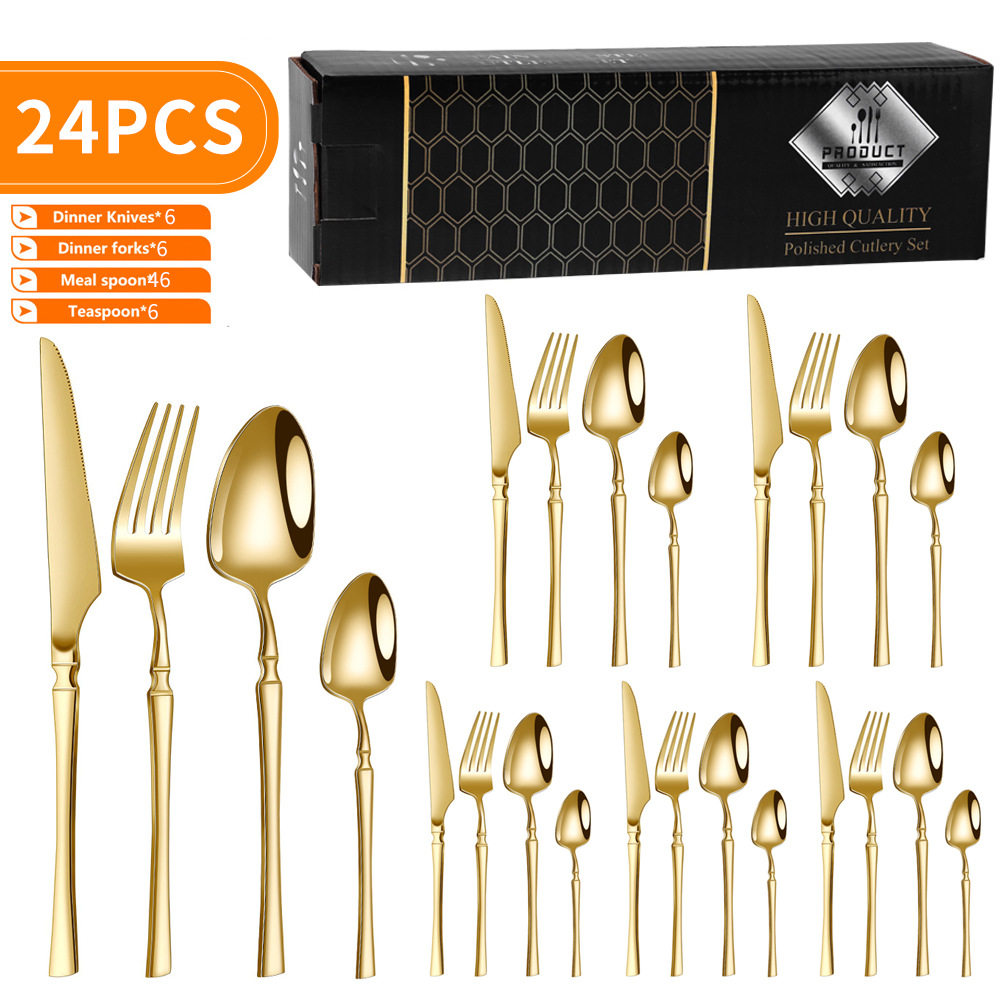 Juego de vajilla de acero inoxidable de Amazon transfronterizo Juego de 16/24