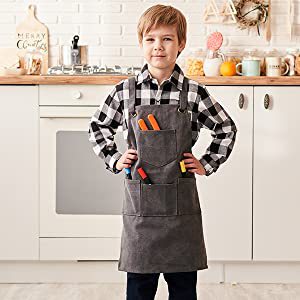 Amazon nuevo delantal de lona engrosada ropa de trabajo de peluquería femenina padre-niño arte caligrafía carpintería delantal al por mayor