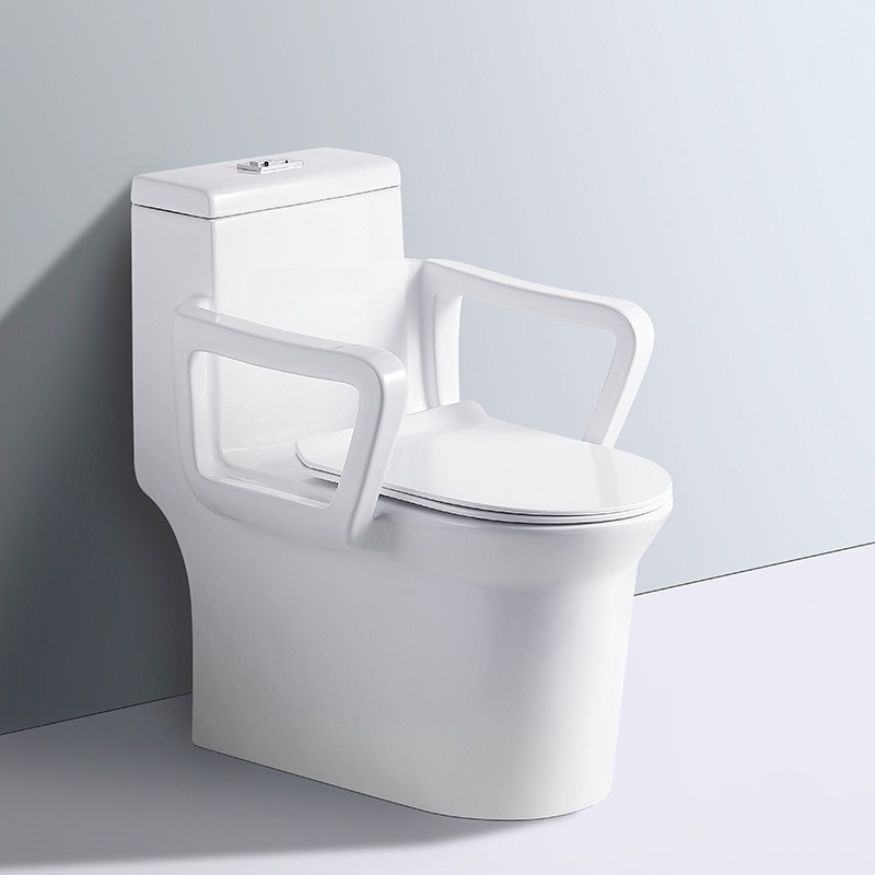 Inodoro integrado moderno simple integrado con reposabrazos inodoro doméstico para personas mayores con discapacidad fábrica directa