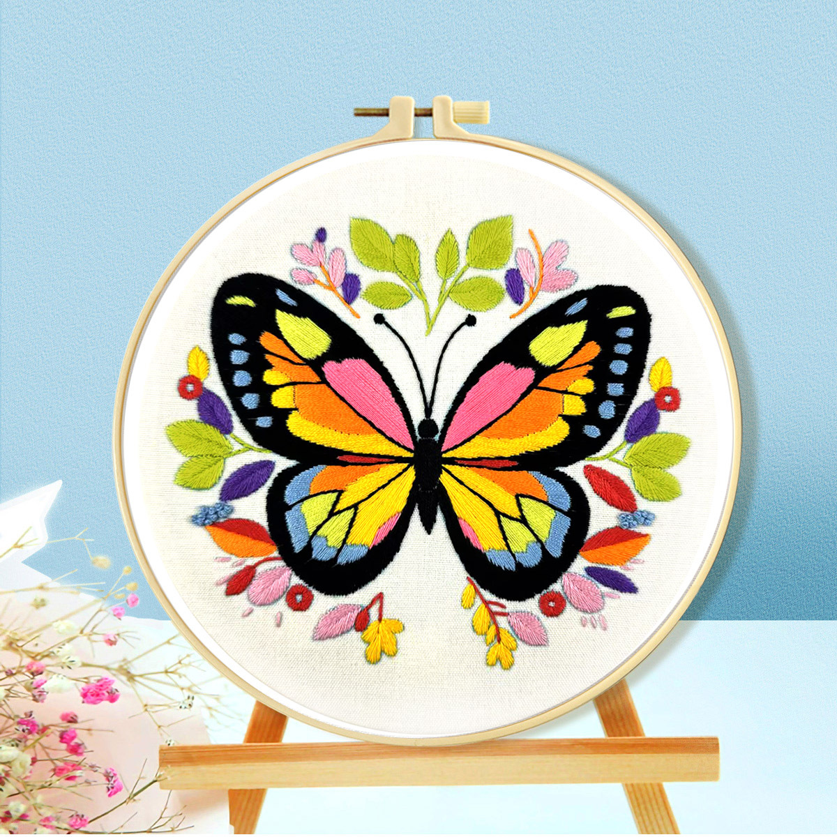 Mona Lisa Royal Bordado Punto de cruz Colección de mariposas Nuevo estilo Simulación Estilo nacional Bordado de flores Sala de estar Bordado de hilo hecho a mano image 1