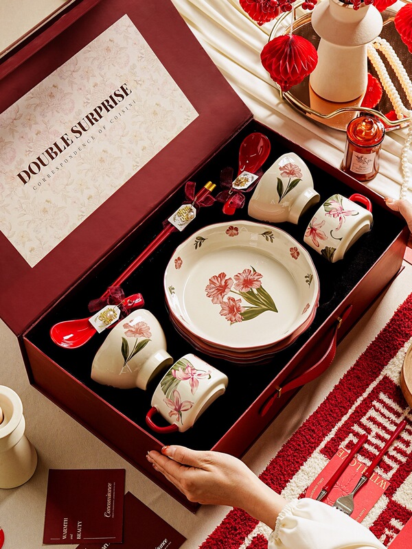 Dinnerware Set for Home Use, Ceramic Bowls and Plates, Wedding Gift, Engagement Gift, New Wedding Tableware, Plates