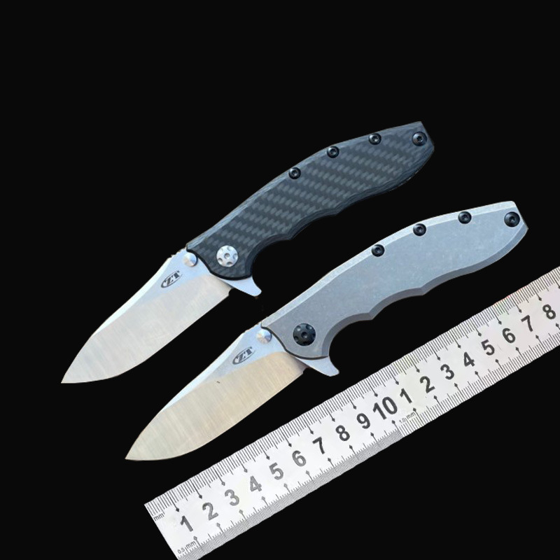 ZT 0562钛合金手柄户外刀折叠刀野外防身刀野营便携求生刀随身刀