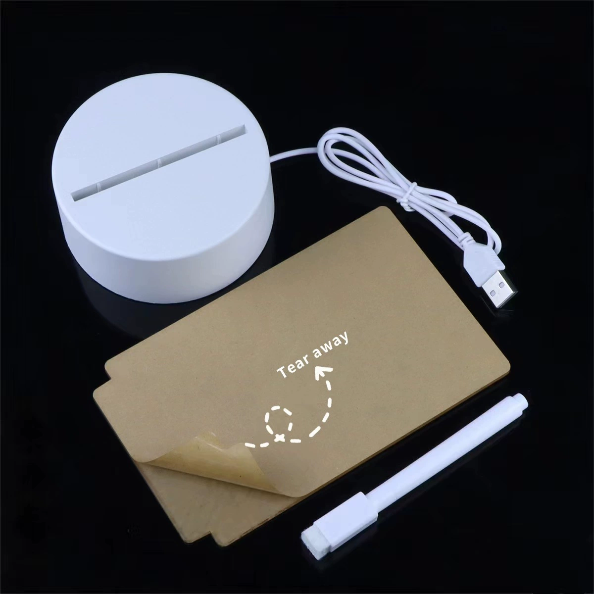 Acrylic 3D night light, USB/touch control, rectangular/vertical/round panels, 12.5×5×17 cm