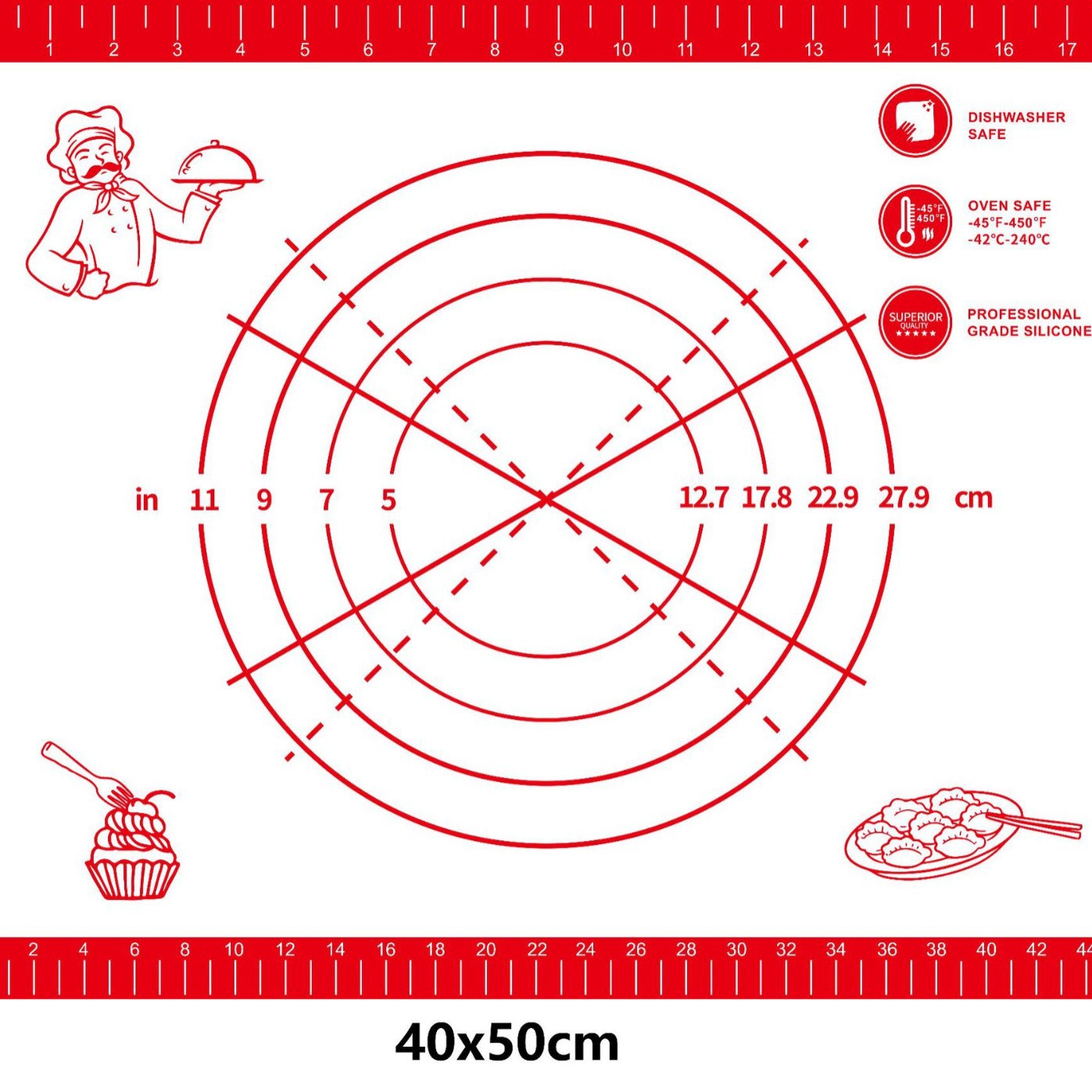 Tapete para amasar de silicona de grado alimenticio, personalizable y grueso, tapete antideslizante para masa para hornear en la cocina del hogar, tabla de cortar grande.