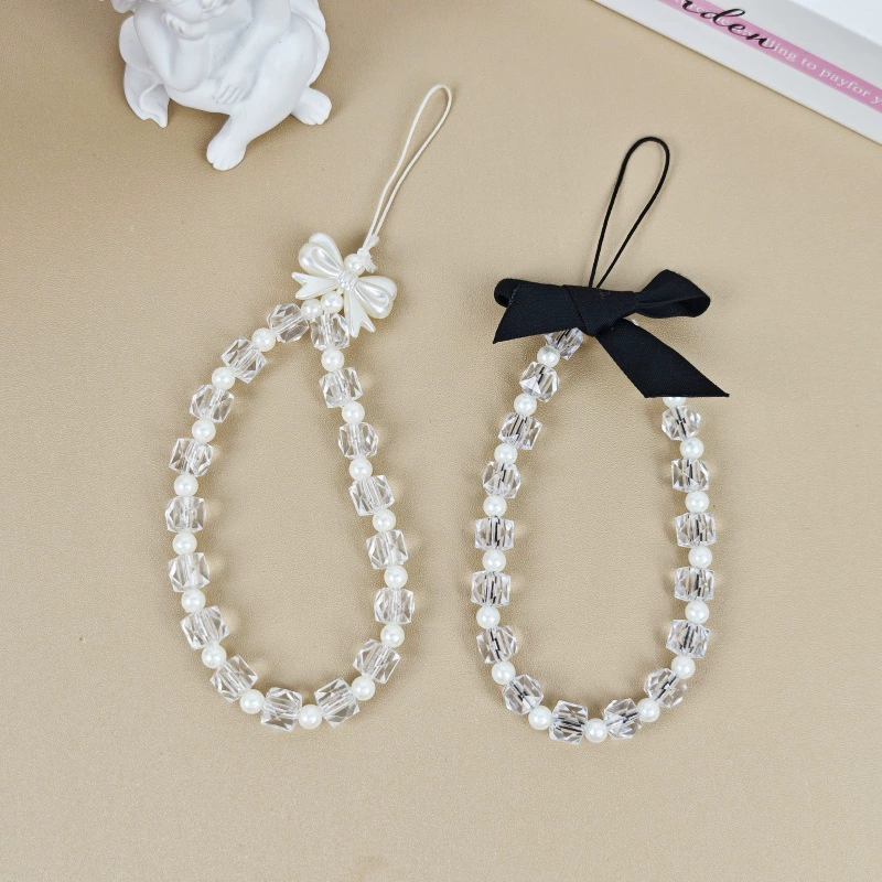 Простой мобильный телефон цепочка жемчужный браслет сеть красный бант мобильный телефон ремешок Rins ветер девушка бисер аксессуары