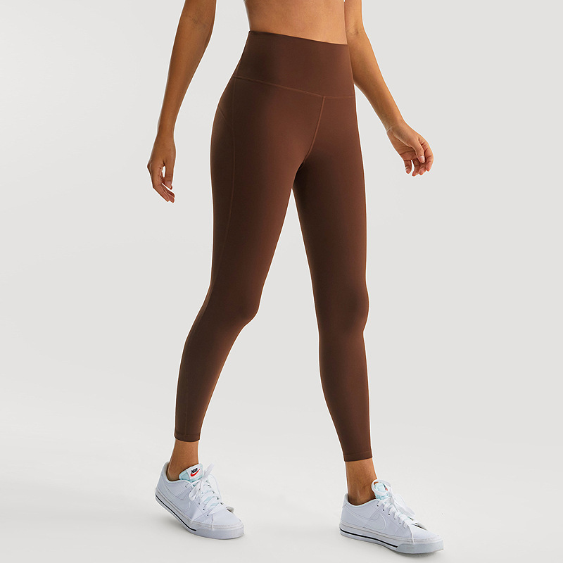 Fitness yoga pantalones de las mujeres cepillado vientre desnudo contracción cintura alta Levantamiento de cadera alto elástico de secado rápido corriendo estiramiento recortado Pantalones deportivos
