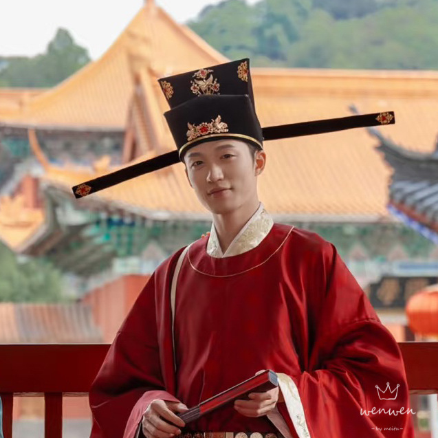Song Dynasty Hanfu Wedding Photo Studio Restoration of Song Dynasty Hard Winged Crown Hat Song Dynasty Wedding Hat Adjustable