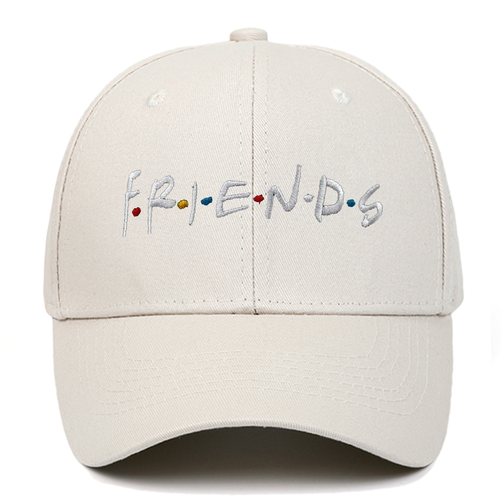 Udenlandsk brev VENNER Broderet baseballhat i bomuld Tilpasning_voghion.com