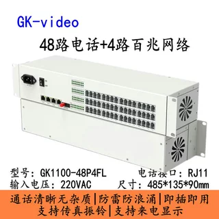 48路电话光端机+4路百兆网络 48路电话光纤收发器 光电转换器一对