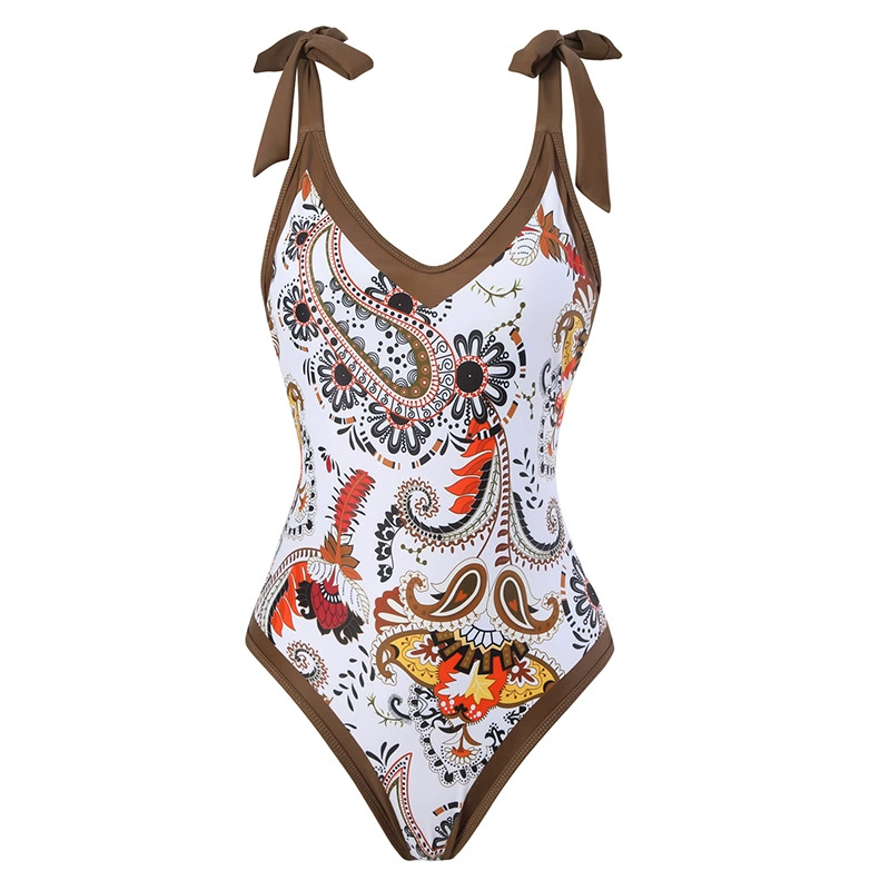 Swimwear с принтом мультфильмов и пляжной шифоновой длинной юбкой, купальник европейского стиля с высокой талией
