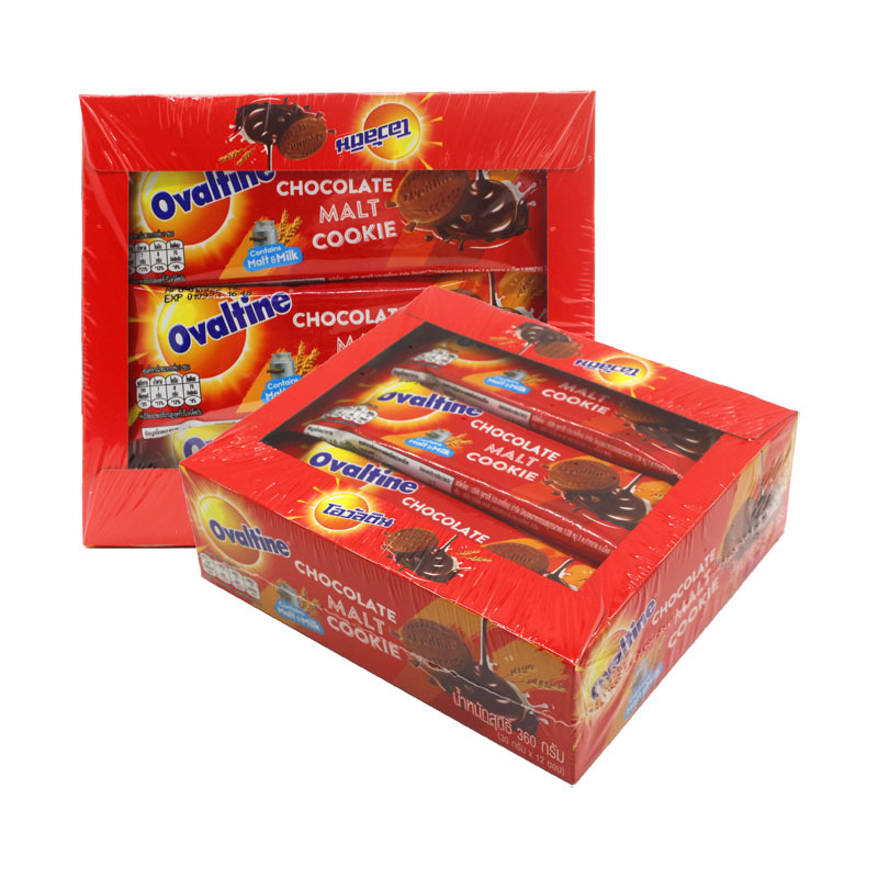 泰国进口Ovaltine阿华田牛奶麦芽巧克力夹心饼干360g盒装休闲零食