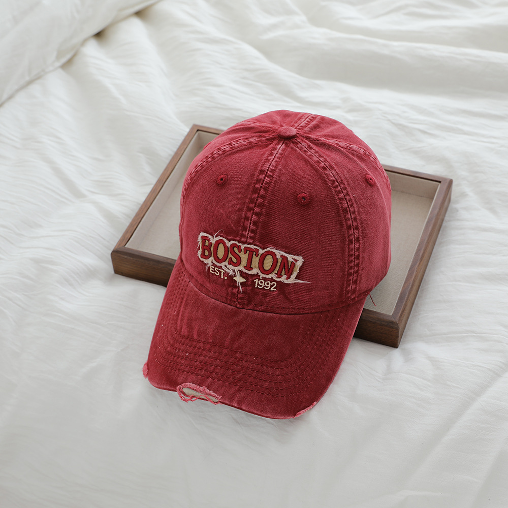 Niños retro hacer viejas letras bordadas sombrero de béisbol de vaqueros sombrero de primavera y otoño suave sombrero casual sombrero de lengua sombrero sombrero de sol