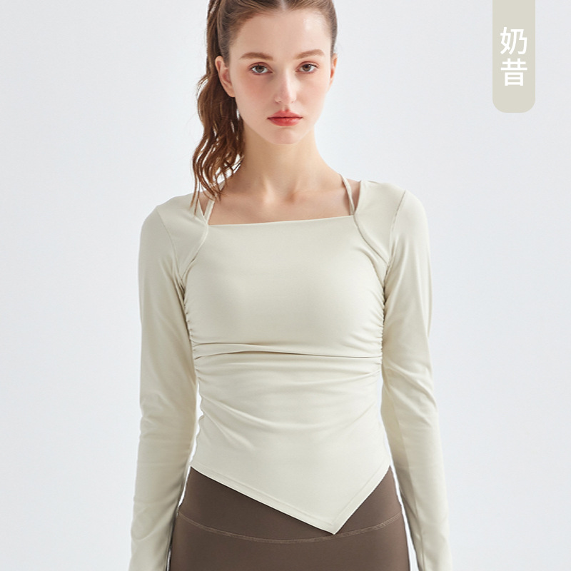 Nueva Colección: Top de Yoga de Manga Larga para Mujer, de Secado Rápido, para Otoño, Ropa Deportiva de Licra, Ajustada y Reductora