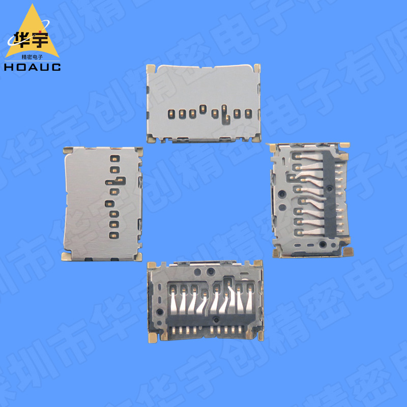 替代molex款MICRO SD(TF )卡座短体 8.06X11.52X1.15H常开型卡座