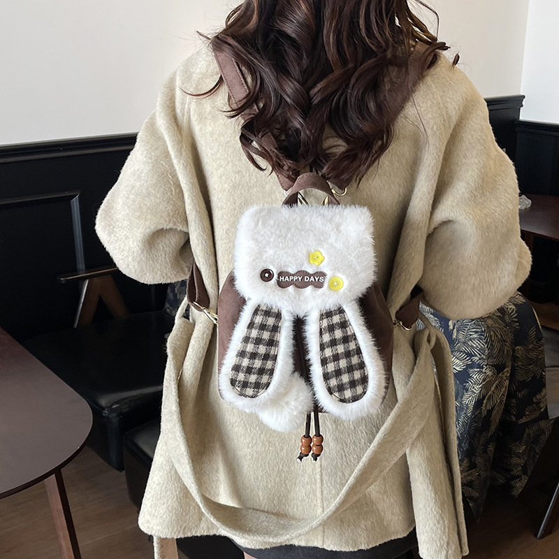 Cartoon Little Bunny Girl Mochila Peludo Mochila 2026 nueva mochila de peludo