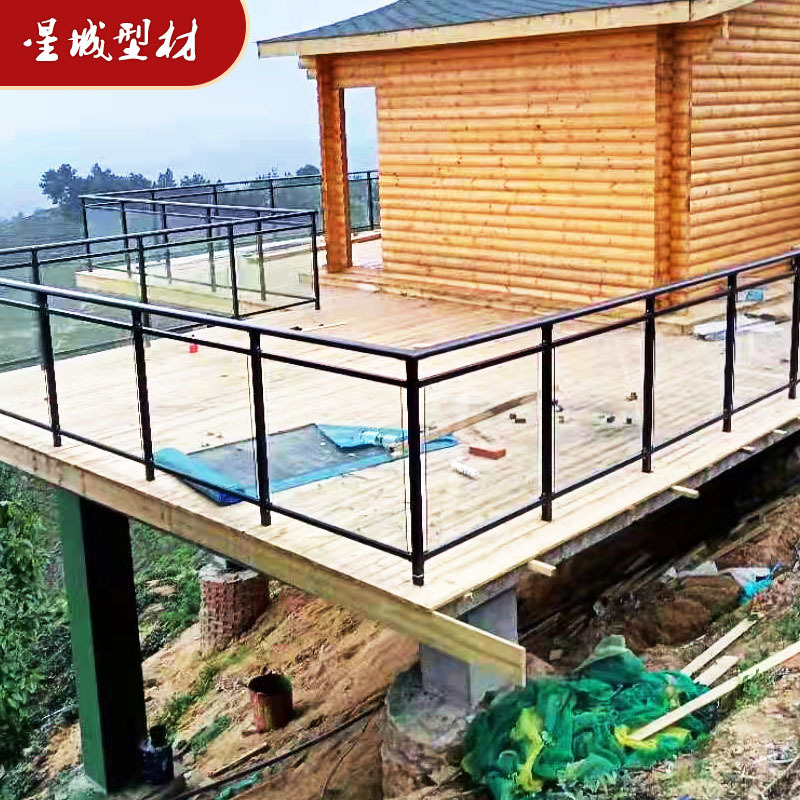 新品促销楼盘锌钢玻璃栏杆 小区阳台护栏别墅铁艺护栏型材批发