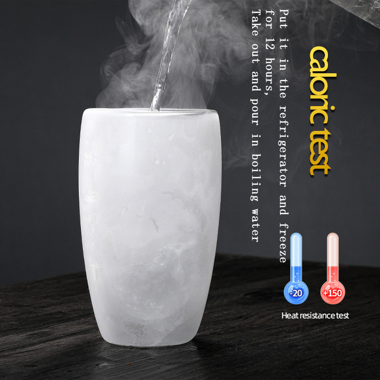 Taza de agua de vidrio con alto contenido de borosilicato Taza de café de desayuno resistente a altas temperaturas de gran capacidad Taza de agua transparente de doble capa para el hogar Amazon