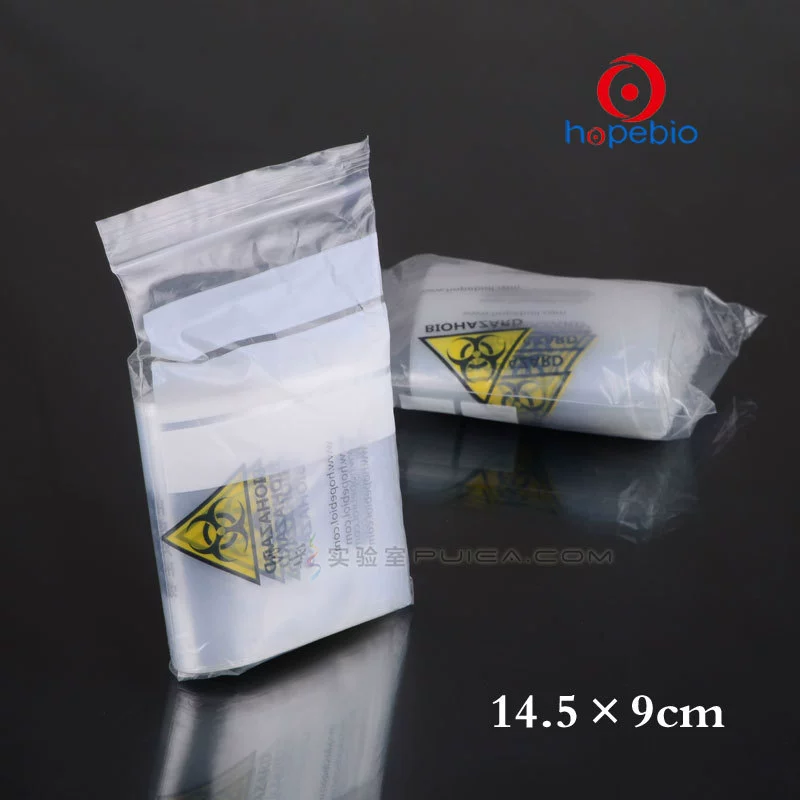 Стерилизационный биологический мешок Haibo с наслоенным пакетом для отходов опасных грузов 14,5*9 см 100 шт./Пакет