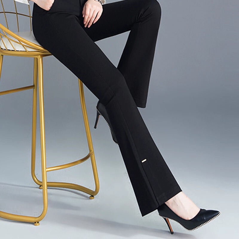 Black Flared Pants for Women 2025 Summer New High-Waisted Drapey Suit Pants Slimming Elastic Straight-Leg Flared Trousers Black Flared Pants for Women 2025 Summer New High-Waisted Drapey Suit Pants Slimming Elastic Straight-Leg Flared Trousers