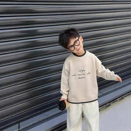 儿童毛衣男童冬2025新款时尚韩版男孩网红炸街上衣宝宝加厚内搭潮