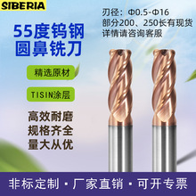 厂家直销钢用55度4刃加长模具钢整体钨钢圆鼻铣刀硬质合金圆鼻刀