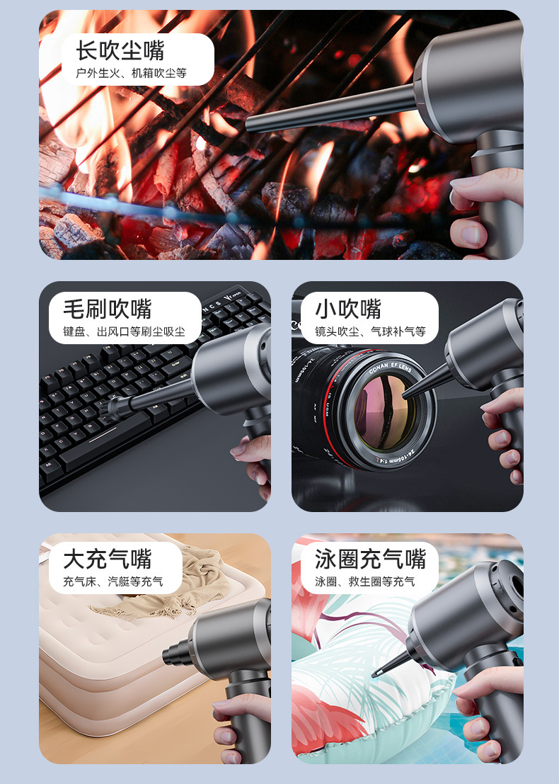 Car Vacuum Cleaner with Wireless Power Display, Portable, High Suction Power, Household Handheld Dust Remover, Small Mini Dust Blower