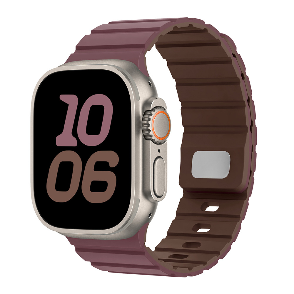 Para Apple Watch10 correa de reloj cuadrada botón magnetic silicona deportiva iWatch9SE hombre y mujer premium