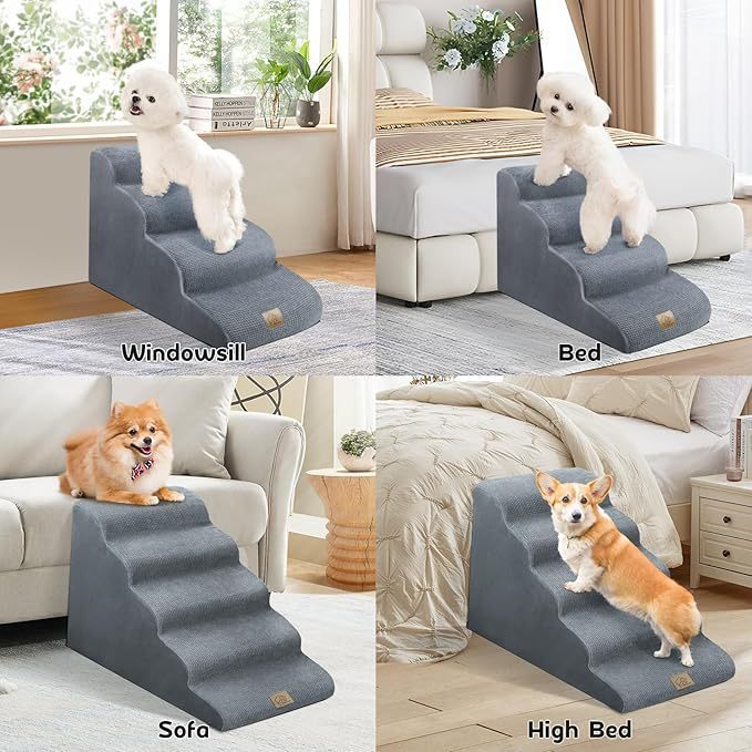 ♔ 犬用階段メーカー取り外し可能で洗えるペット用はしごグレースポンジステップ小型および中型犬用テディソファベッドクライミング|undefined