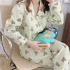 Spring pijama, brand fashionable sleeves, set, trend of season, with little bears, long sleeve