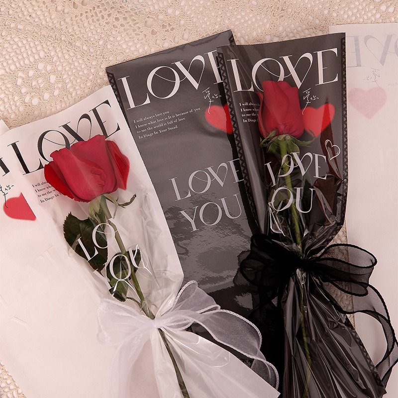Bolsa de Ramo Individual para el Día de San Valentín, Bolsa Impermeable para Empaque de Ramos, Suministros para Floristería, Empaque de Flores de Alta Gama