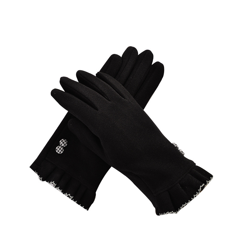 Guantes cálidos de invierno para mujer, para ciclismo y conducción al aire libre, de doble cara, de terciopelo y piel de conejo, a prueba de frío, con pantalla táctil y engrosados para protección solar en verano