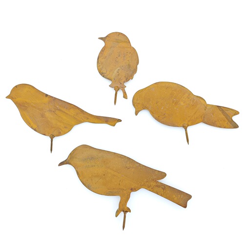 Rusty bird wrought iron decoration metal bird silhouette statue courtyard garden artwork outdoor ornaments plug-in