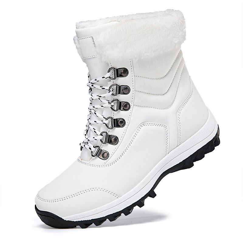 2025 nuevo invierno de terciopelo grueso grande al aire libre zapatos de montaña resistentes botas de nieve zapatos de mujer zapatos de algodón