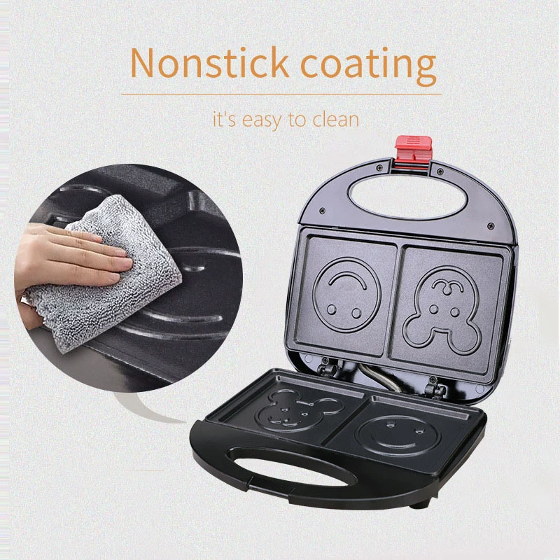 110В семейная американская сэндвич-машина Smile Cartoon Cartoon Pattern_bulk_ breakfast machine biscuity machine