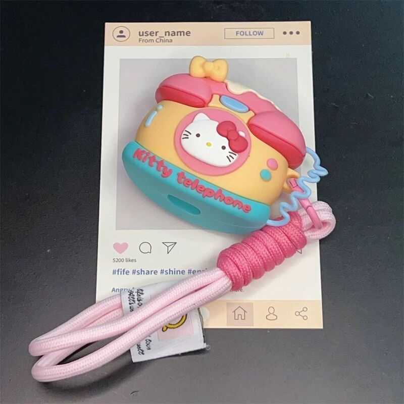跨境卡通Kitty猫电话airpods4保护套苹果1/2代无线蓝牙耳机壳pro3|undefined