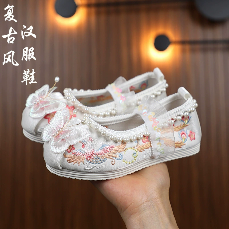 Обувь для девочек Hanfu обувь Tang Tang обувь для детей древний стиль старый пекинский вышитый ботинок для девочек