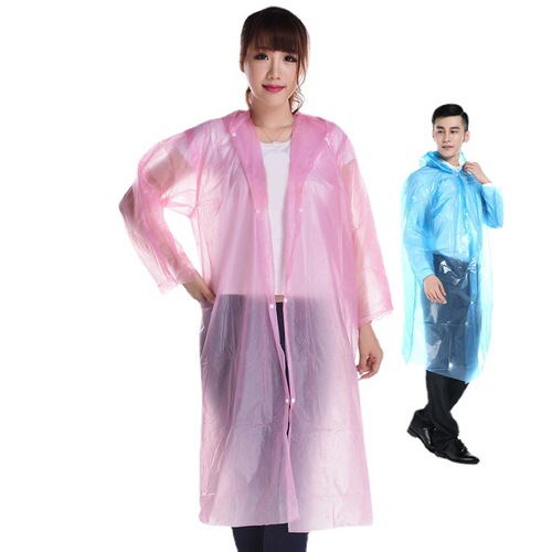 Disposable raincoat for adults thickened outdoor PVC transparent one-piece PE environmentally friendly frosted peva raincoat manufacturer wholesale