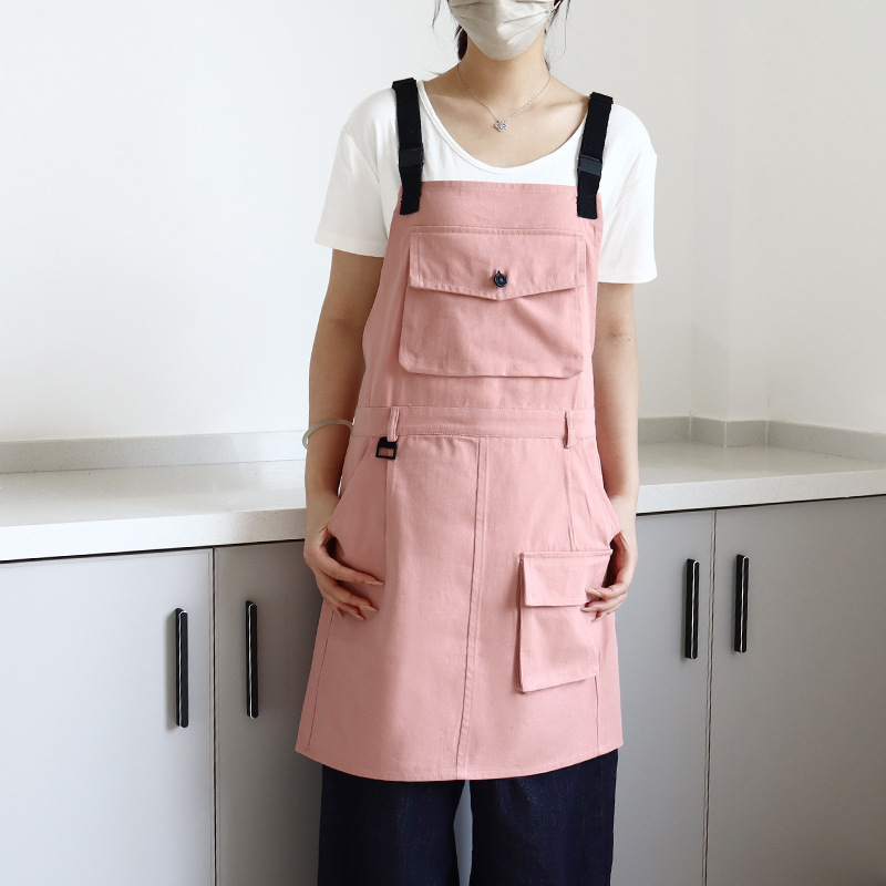 Transfronterizo Amazon poliéster algodón delantal logotipo personalizado herramientas barista ropa de trabajo delantal de cocina casero personalizado