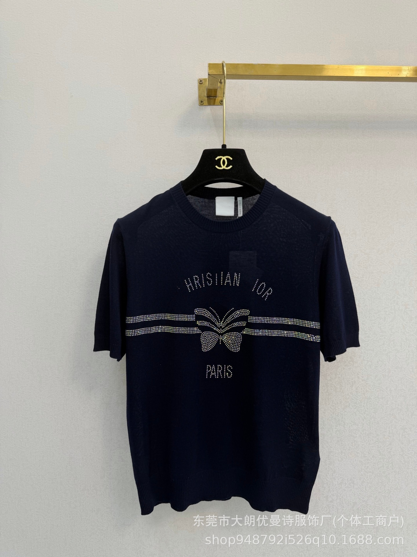 Qadın üçün jacquard toxunma qısaqol sviter, dəyirmi boyun
