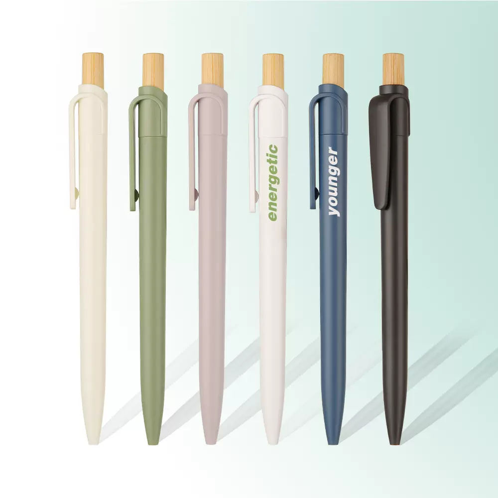 新型RABS可回收环保材料GRS莫兰迪色竹木促销圆珠笔 广告礼品笔