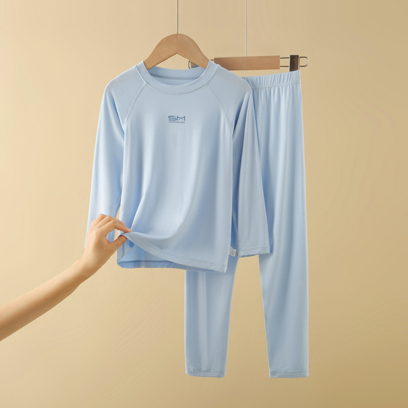 Children's Modal Autumn and Spring Long Johns Set Boys' Underwear Set Girls' Pajamas for Older Children Thin Homewear