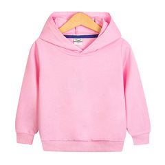 男女の子供服と帽子のパーカーの純色の秋冬の新型の子供のカジュアルな上着のコートは図案を加えます。