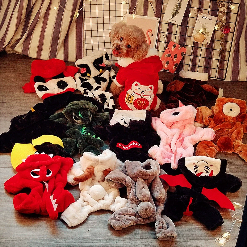 Собачья осенняя и зимняя одежда плюшевая, коралловый бархат превращается в теплую кошку Koji Tedi Pet одежда оптом