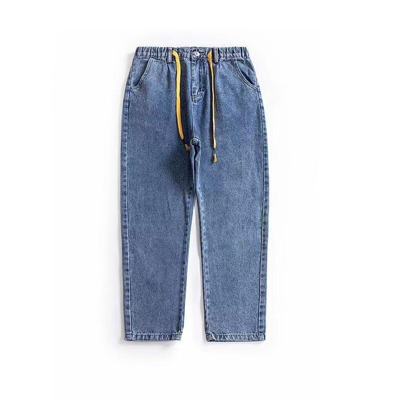 Herren Harem Jeans Einfarbig Locker Geschnittene Hose In Blau_voghion.com