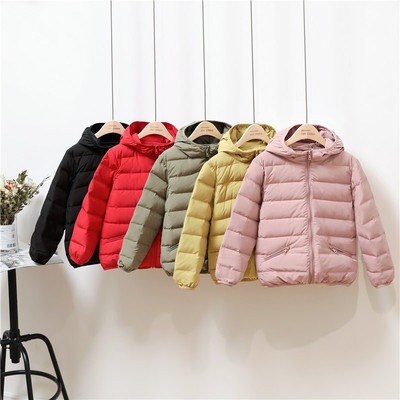 2021 Autumn and winter new pattern Light and thin Down Jackets children Duck men and women Hooded Thin section Korean Edition leisure time coat
