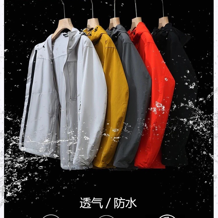 Outdoor Bird-Friendly Urban Functional Softshell Hooded Jacket, Water-Resistant Breathable Casual Jacket 9196 Cycling