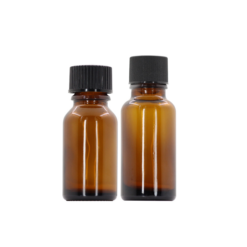 Venta al por mayor transparente 20ml botella de aceite esencial botella de líquido verde azul botella de vidrio de muestra cosmética botella de loción sub-botella